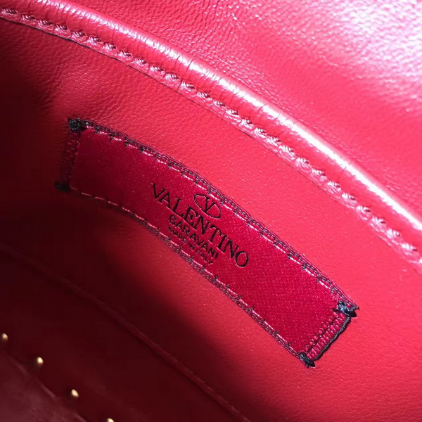 Valentino Garavani Rockstud Spike Medium Chain Bag in Red Soft Nappa Lambskin Leather For Sale