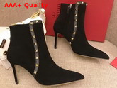 Valentino Garavani Rockstud Suede Ankle Boot 85mm Black Suede Leather Replica