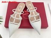 Valentino Garavani Rockstud Wispy Calfskin Mule 20mm Ivory Replica