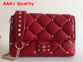 Valentino Garavani Small Candystud Crossbody Bag in Red with Gold Studs Replica