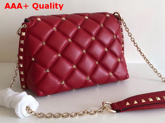 Valentino Garavani Small Candystud Crossbody Bag in Red with Gold Studs Replica