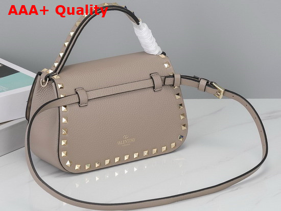 Valentino Garavani Small Rockstud Grainy Calfskin Handbag in Poudre Replica