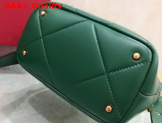 Valentino Garavani Small Roman Stud The Handle Bag in Green Nappa Leather Replica