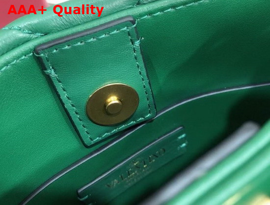 Valentino Garavani Small Roman Stud The Handle Bag in Green Nappa Leather Replica