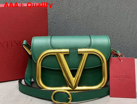 Valentino Garavani Small Supervee Calfskin Crossbody Bag in Green Replica