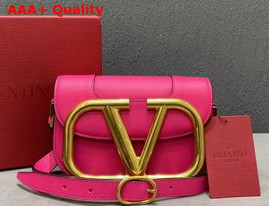 Valentino Garavani Small Supervee Calfskin Crossbody Bag in Peach Color Replica