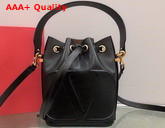 Valentino Garavani Small Vlogo Bucket Bag in Black Calfskin Replica