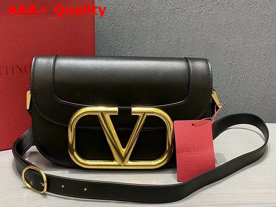 Valentino Garavani Supervee Calfskin Crossbody Bag in Black Replica