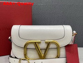 Valentino Garavani Supervee Calfskin Crossbody Bag in Optic White Replica