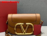 Valentino Garavani Supervee Calfskin Crossbody Bag in Saddle Brown Replica