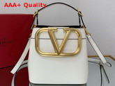 Valentino Garavani Supervee Calfskin Handbag in Optic White Replica