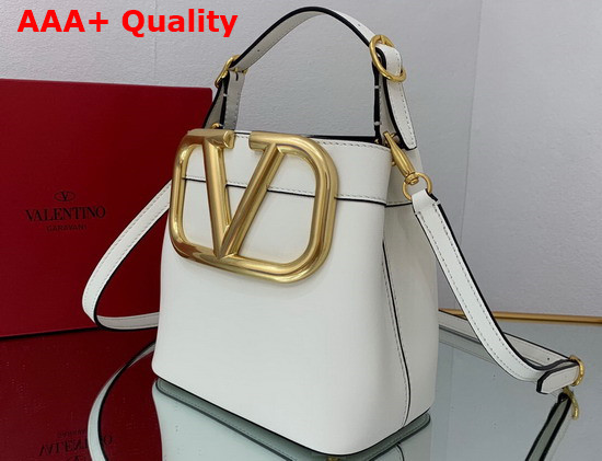 Valentino Garavani Supervee Calfskin Handbag in Optic White Replica