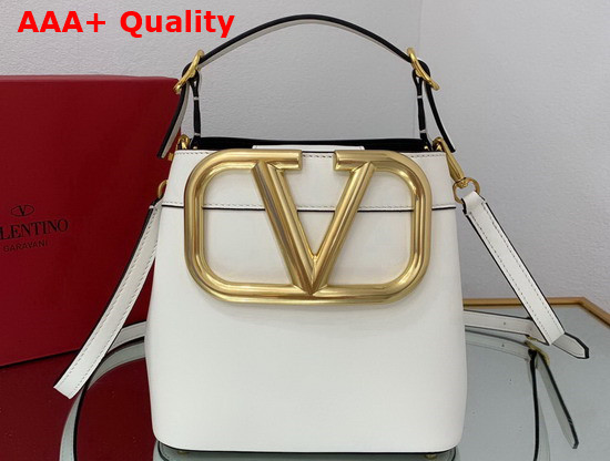 Valentino Garavani Supervee Calfskin Handbag in Optic White Replica