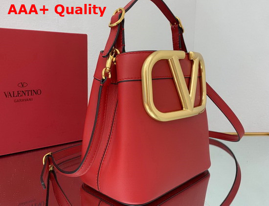 Valentino Garavani Supervee Calfskin Handbag in Red Replica