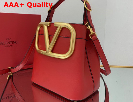 Valentino Garavani Supervee Calfskin Handbag in Red Replica