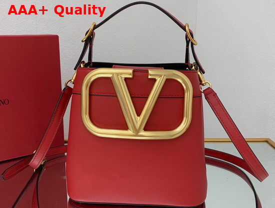 Valentino Garavani Supervee Calfskin Handbag in Red Replica