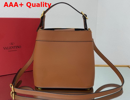 Valentino Garavani Supervee Calfskin Handbag in Saddle Brown Replica