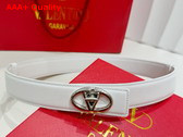 Valentino Garavani The Bold Edition VLogo Calfskin Belt 30mm Ivory Replica