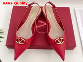 Valentino Garavani The Bold Edition Vlogo Calfskin Slingback Ballerinas 20mm Red Replica