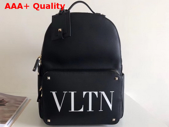 Valentino Garavani VLTN Backpack in Black Calfskin Replica