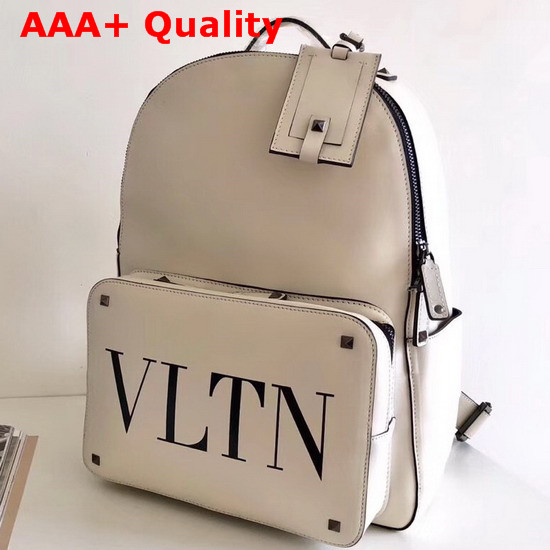 Valentino Garavani VLTN Backpack in White Calfskin Replica