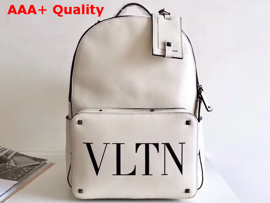 Valentino Garavani VLTN Backpack in White Calfskin Replica