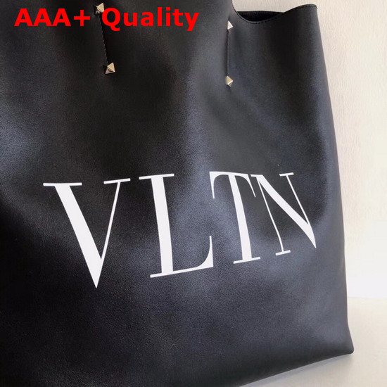 Valentino Garavani VLTN Shopper Bag in Black Calfskin Replica