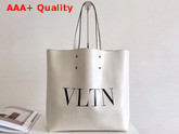 Valentino Garavani VLTN Shopper Bag in White Calfskin Replica