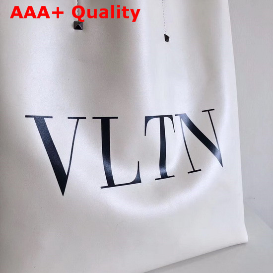 Valentino Garavani VLTN Shopper Bag in White Calfskin Replica