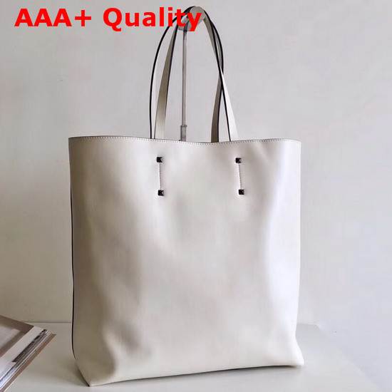 Valentino Garavani VLTN Shopper Bag in White Calfskin Replica