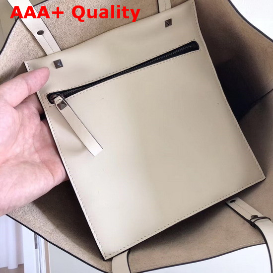 Valentino Garavani VLTN Shopper Bag in White Calfskin Replica