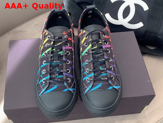 Valentino Garavani VLTN TIMES Giggies Low Top Fabric Sneaker Black Multicolor All VLTN Multicolor Print Replica