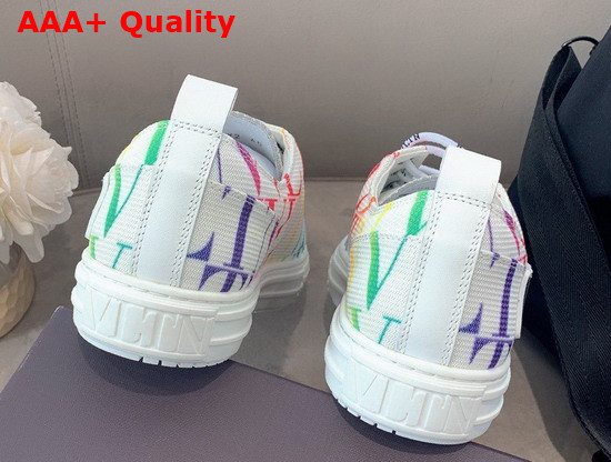 Valentino Garavani VLTN TIMES Giggies Low Top Fabric Sneaker in White All Over VLTN Multicolor Print Replica