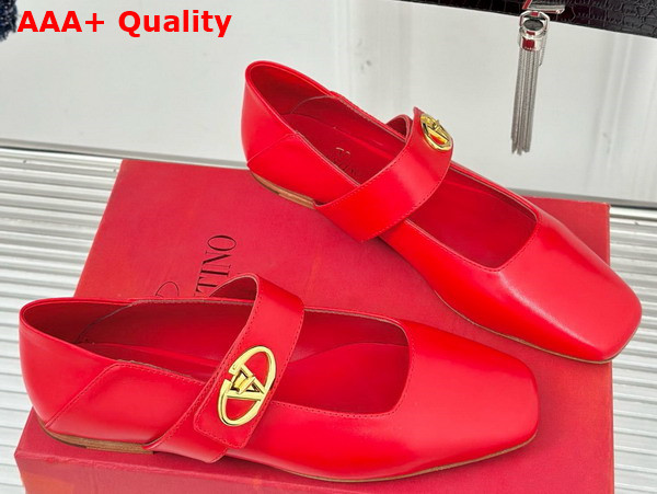 Valentino Garavani VLogo Locker Mary Jane Naplack Rosso Valentino Replica