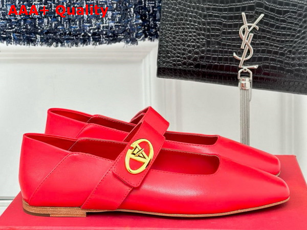 Valentino Garavani VLogo Locker Mary Jane Naplack Rosso Valentino Replica