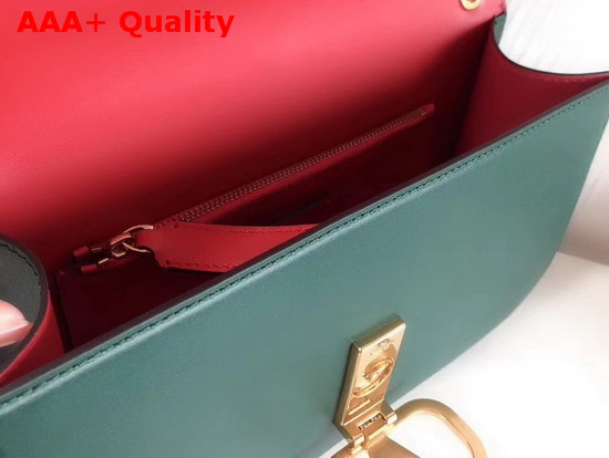 Valentino Garavani Vlock Brushed Calfskin Shoulder Bag in Green Replica