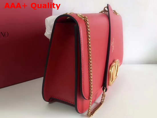 Valentino Garavani Vlock Brushed Calfskin Shoulder Bag in Red Replica