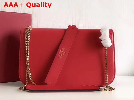 Valentino Garavani Vlock Brushed Calfskin Shoulder Bag in Red Replica