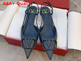 Valentino Garavani Vlogo Calfskin Slingback Pump in Blue Replica