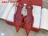 Valentino Garavani Vlogo Calfskin Slingback Pump in Red Replica