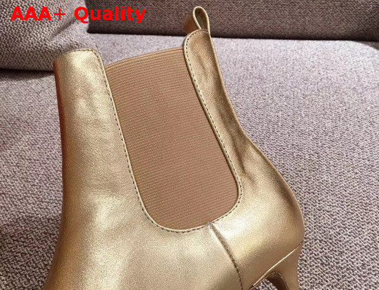 Valentino Garavani Vlogo Signature Calfskin Ankle Boot 40mm Gold Replica