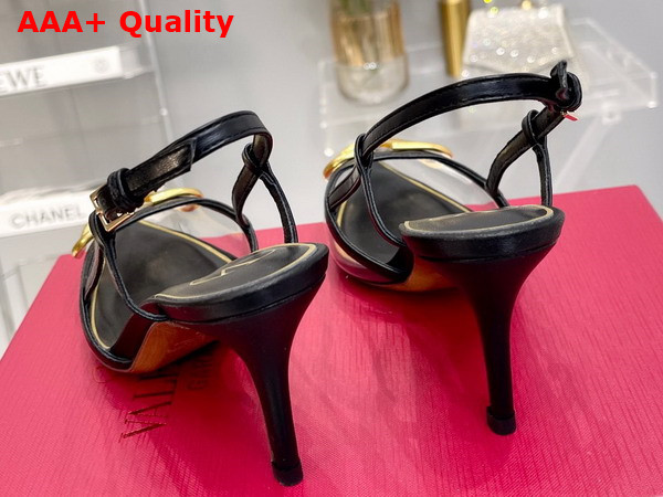 Valentino Garavani Vlogo Signature Slingback Pump in Transparent Polymer Material 80mm Black and Transparent Replica