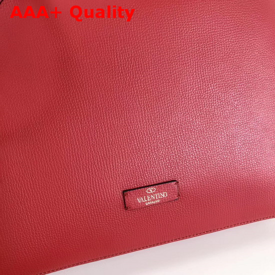 Valentino Garavani Vsling Grainy Calfskin Hobo Bag in Red Replica