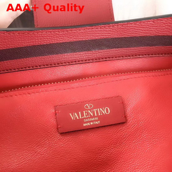 Valentino Garavani Vsling Grainy Calfskin Hobo Bag in Red Replica