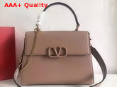 Valentino Garavani Vsling Handbag in Nude Grainy Calfskin Leather Replica