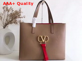 Valentino Large Vring Shopping Tote Nude Calfskin Replica