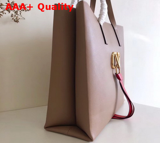 Valentino Large Vring Shopping Tote Nude Calfskin Replica