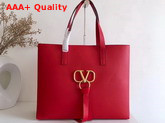 Valentino Large Vring Shopping Tote Red Calfskin Replica