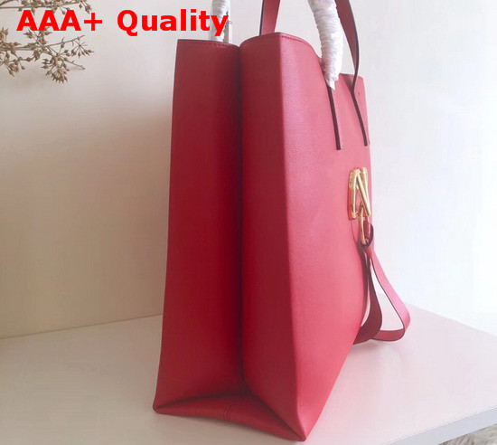 Valentino Large Vring Shopping Tote Red Calfskin Replica