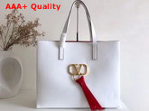 Valentino Large Vring Shopping Tote White Calfskin Replica